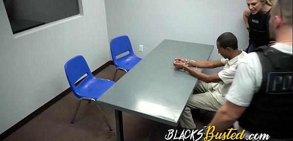  Hardcore interrogation with horny MILFs and a black criminal with a big cock.